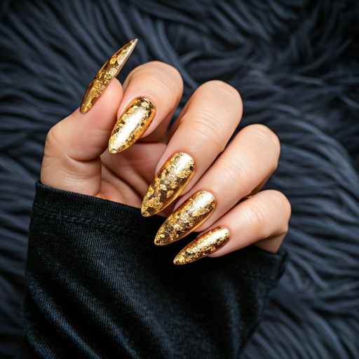 Gold leaf nail art