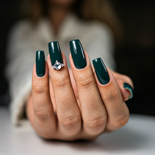Black glitter nails